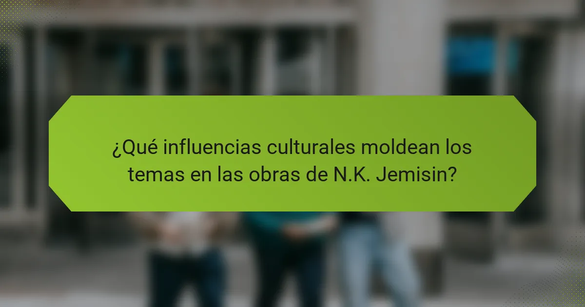 ¿Qué influencias culturales moldean los temas en las obras de N.K. Jemisin?